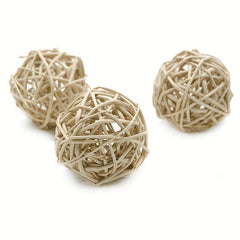 6pcs Pet Chew Toy Set Teeth Grinding Rattan Balls for Birds Rabbits Hamsters