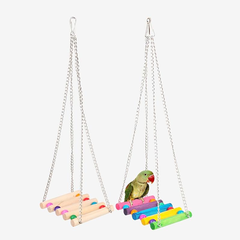 Random Bird Hanging Ladder Swing Bridge Toy For Parrot Birds