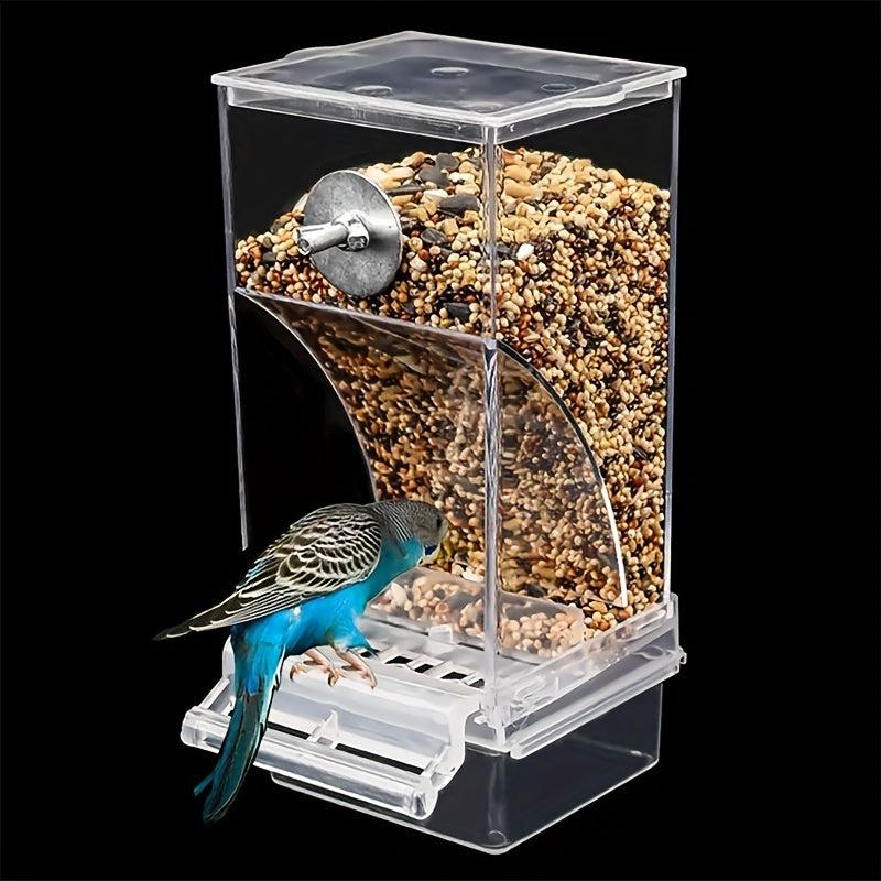 Automatic Parrot Feeder Acrylic Seed Food Container