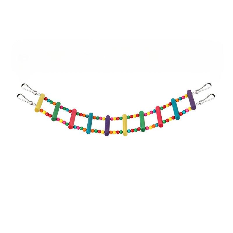 Bird Wooden Climbing Ladder Parrot Cloud Swing Toy