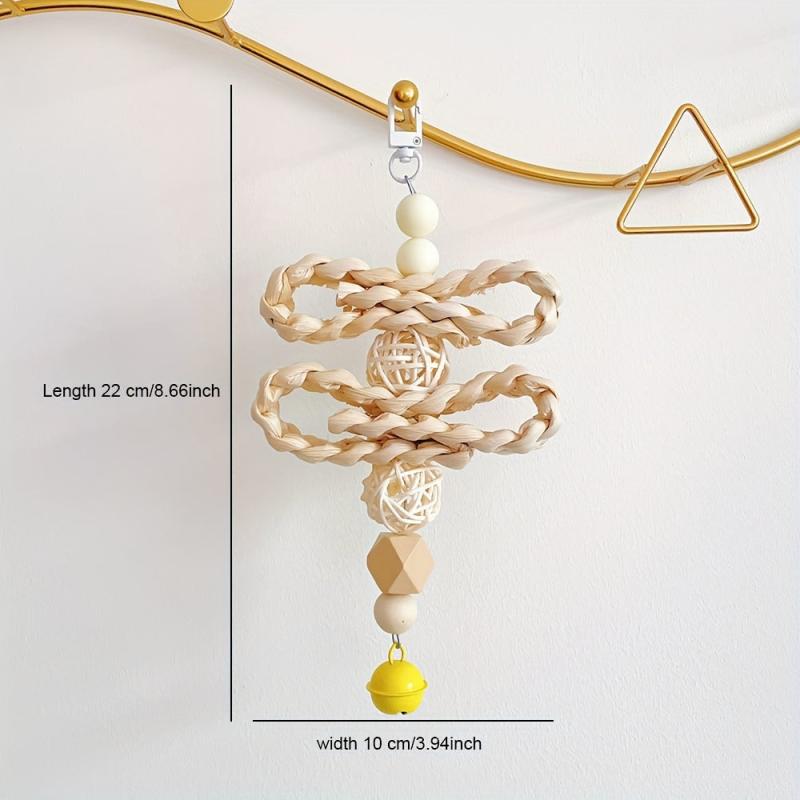 Natural Grass Parrot Toy for Chewing Biting Hanging Climbing