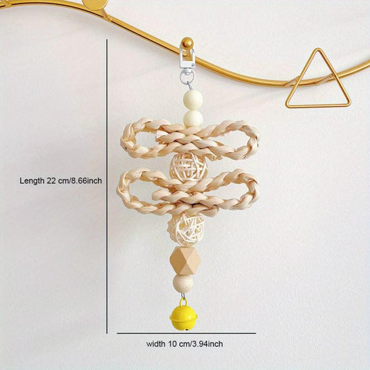 Natural Grass Parrot Toy for Chewing Biting Hanging Climbing