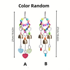 Colorful Parrot Hammock Bell Toys for Small Birds