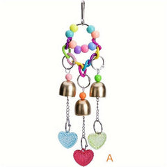 Colorful Parrot Hammock Bell Toys for Small Birds