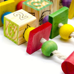Colorful Wooden Bird Cage Hanging Toys for Parrots