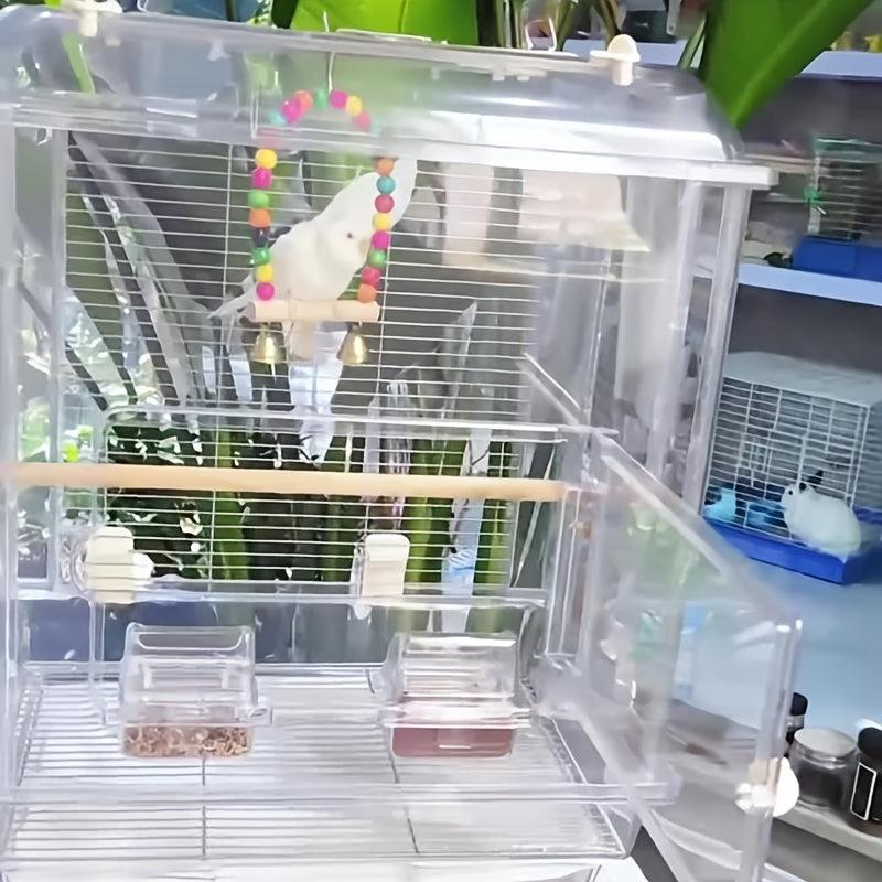 Colorful Beads Bird Stand Perch Parrot Swing Toy With Bells