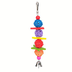 Bird Parrot Chew Toy Hanging Cage Swing Pendant with Bell