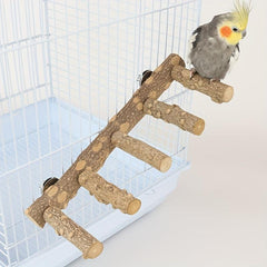 Natural Wood Ladder Bird Toy for Parrot Fun & Exercise