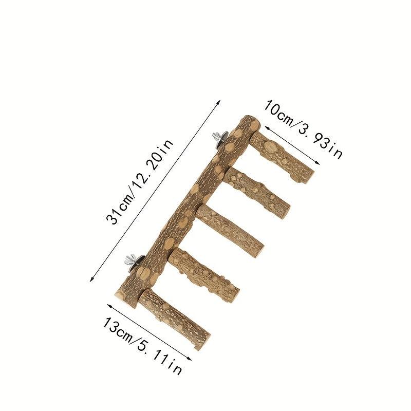 Natural Wood Ladder Bird Toy for Parrot Fun & Exercise