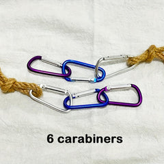 XL Bird Swing Standing Pole 6 Carabiners Non-slip Jute Material