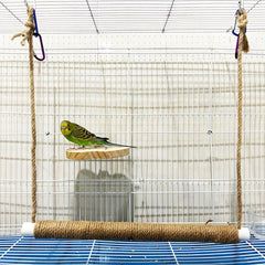 XL Bird Swing Standing Pole 6 Carabiners Non-slip Jute Material