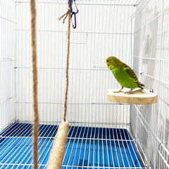 XL Bird Swing Standing Pole 6 Carabiners Non-slip Jute Material