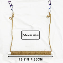 XL Bird Swing Standing Pole 6 Carabiners Non-slip Jute Material