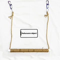 XL Bird Swing Standing Pole 6 Carabiners Non-slip Jute Material