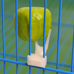 2pcs Parrot Fruit Forks for Pet Bird, Plastic Food Holder Feeding on Cage