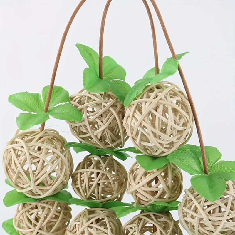Bird Toy Green Leaves Rattan Ball Parrot Toys Bird Cage Accessories