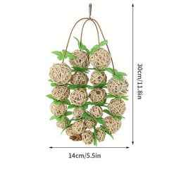Bird Toy Green Leaves Rattan Ball Parrot Toys Bird Cage Accessories