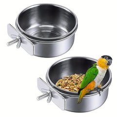 Adjustable Stainless Steel Parrot Food Bowl for Birds