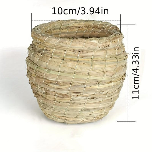 Straw Bird's Nest & Breeding Box for Cockatiel & Budgerigar