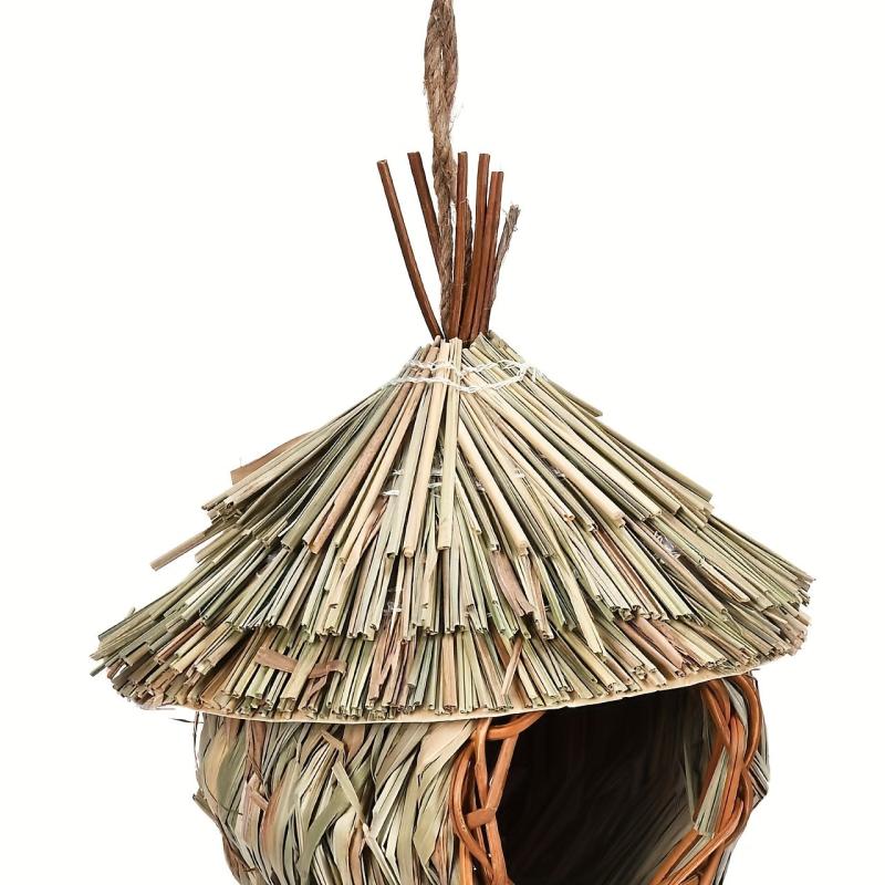 Straw Woven Bird Nest Garden Decor Outdoor Hanging