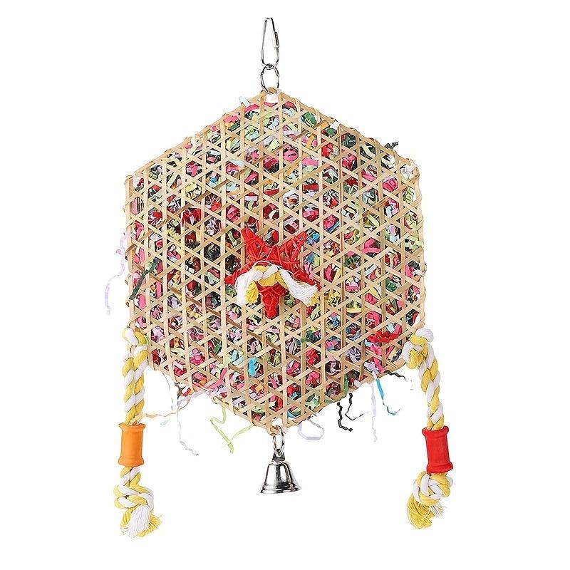 Parrot Toy Bird Toy Bamboo Braided Gnawing Pulling Toy