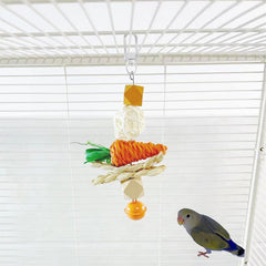 Durable Parrot Chewing Toy - Cage Hanging Strip for Budgies - Woven Corn Husk
