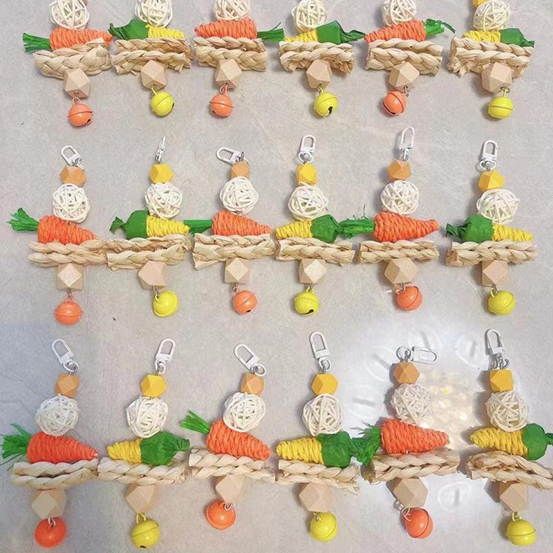 Durable Parrot Chewing Toy - Cage Hanging Strip for Budgies - Woven Corn Husk