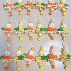 Durable Parrot Chewing Toy - Cage Hanging Strip for Budgies - Woven Corn Husk