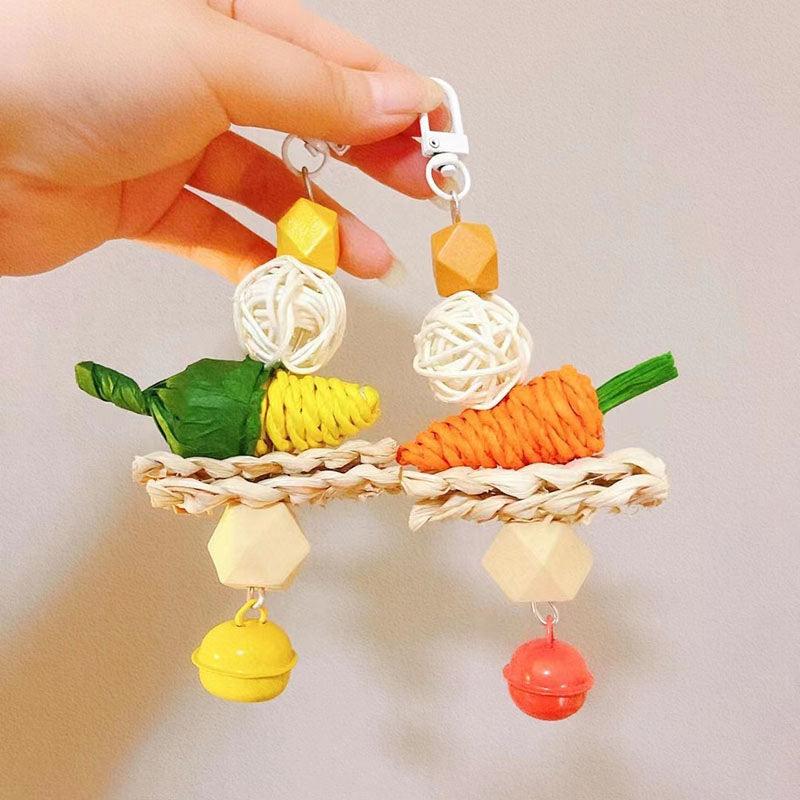 Durable Parrot Chewing Toy - Cage Hanging Strip for Budgies - Woven Corn Husk