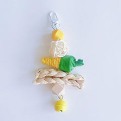 Durable Parrot Chewing Toy - Cage Hanging Strip for Budgies - Woven Corn Husk