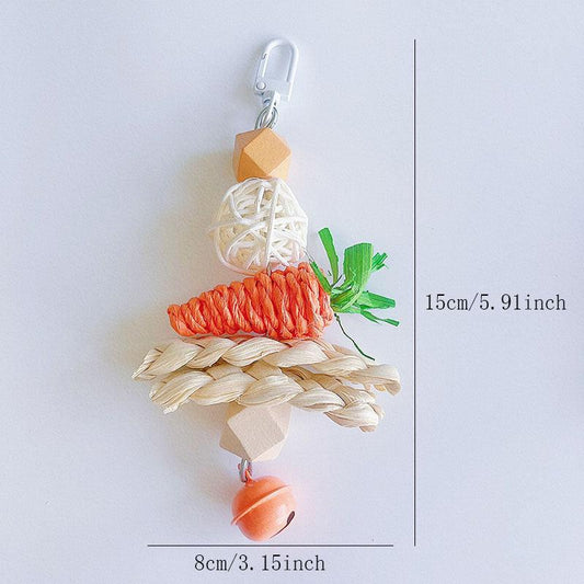 Durable Parrot Chewing Toy - Cage Hanging Strip for Budgies - Woven Corn Husk