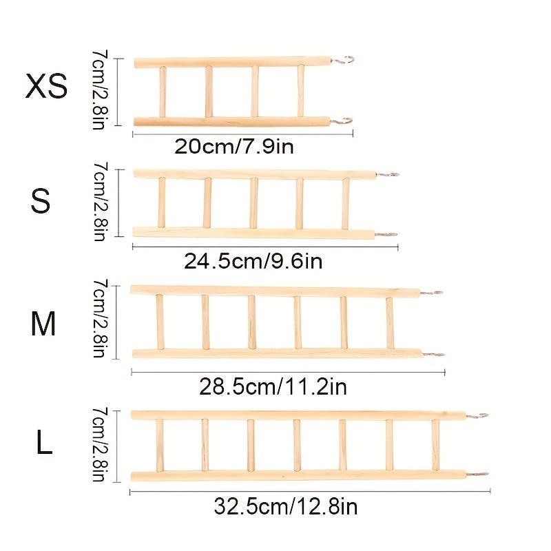 Wooden Pet Ladder Toy for Parrots and Hamsters