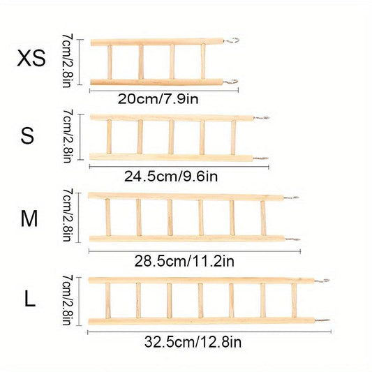Wooden Pet Ladder Toy for Parrots and Hamsters