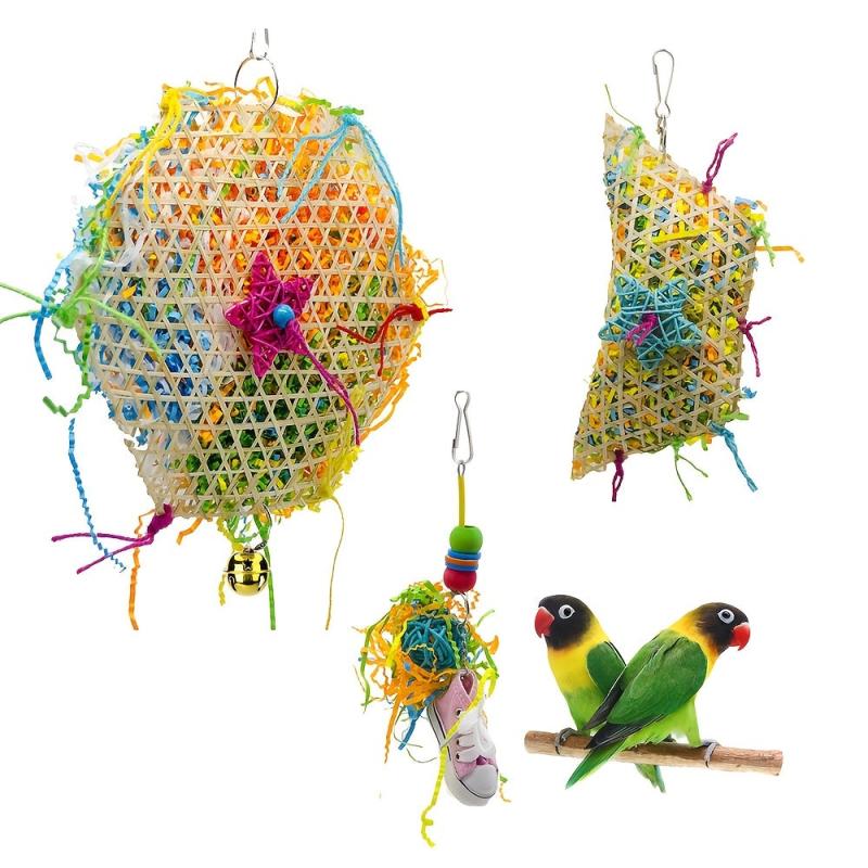 Interactive Parrot Chew Toys for Foraging and Shredding