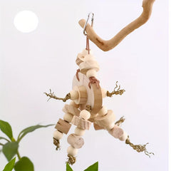 Wooden Block Bird Chewing Toy for Parrots, Medium/Large Birds, Cage Hanging Toy