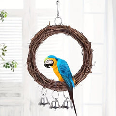 Parakeet Parrot Bird Swing Hanging Bell Toy