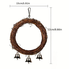 Parakeet Parrot Bird Swing Hanging Bell Toy