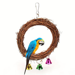 Parakeet Parrot Bird Swing Hanging Bell Toy