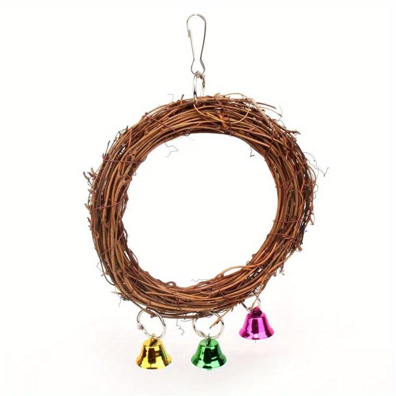 Parakeet Parrot Bird Swing Hanging Bell Toy