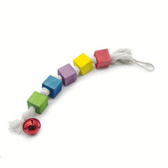 Colorful Wooden Parrot Swing Toy for Chewing with Cage Accessories