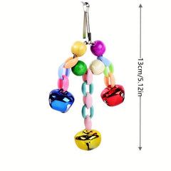 Colorful Bead Bell Parrot Toy for Birds Hanging Cage Accessory