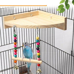Bird Swing with Chewing Beads Parrot Perch Budgie Playstand