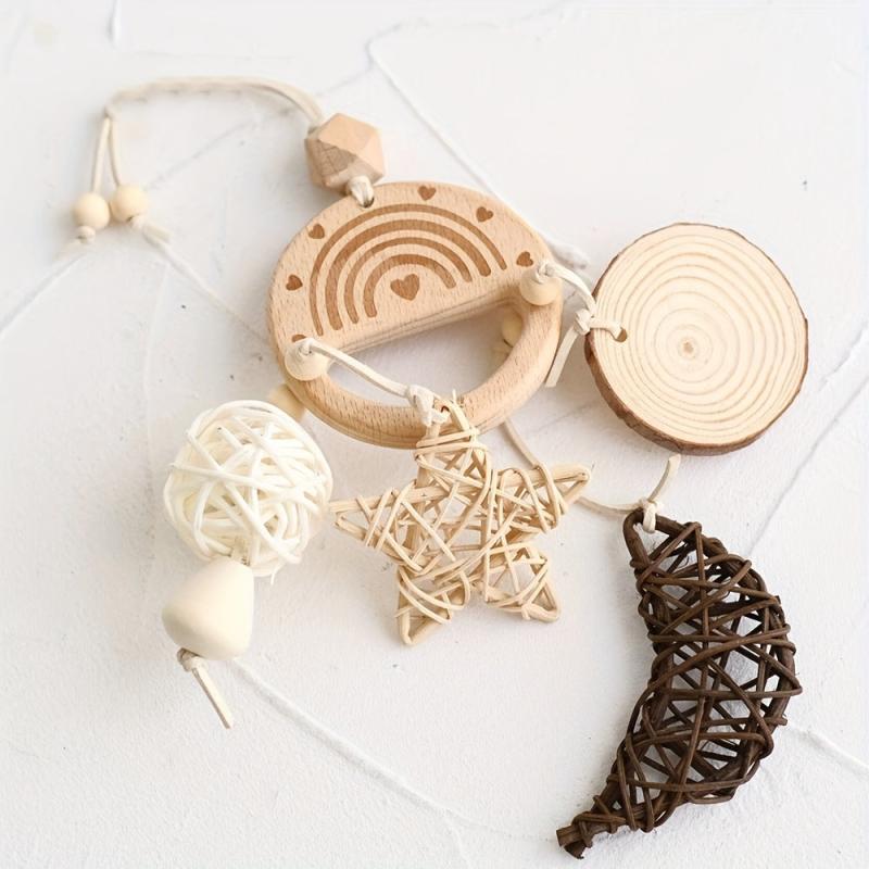 Wooden Colorful Parrot Chewing Toys Molar Interactive Toys