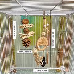 Wooden Colorful Parrot Chewing Toys Molar Interactive Toys