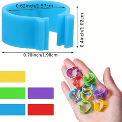 100pcs Colorful Poultry Leg Bands 16 Mm Clip on Chicken Ankle