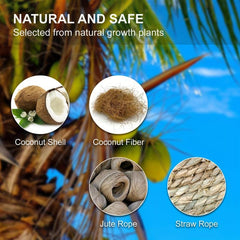 Coconut Woven Straw Bird House Natural Coconut Bird Cage With Woven Cover