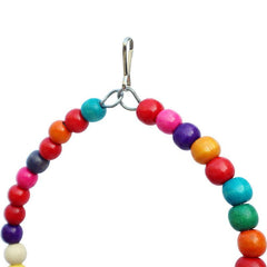 Wooden Beads Bird Swing Toy Hanging Hammock For Parrot Pet