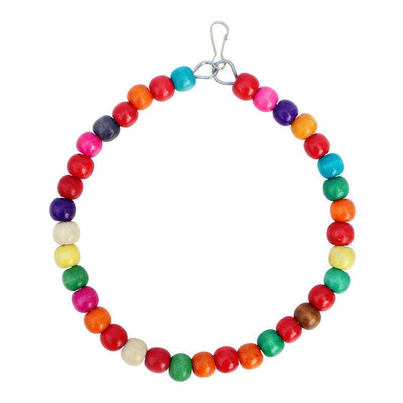 Wooden Beads Bird Swing Toy Hanging Hammock For Parrot Pet