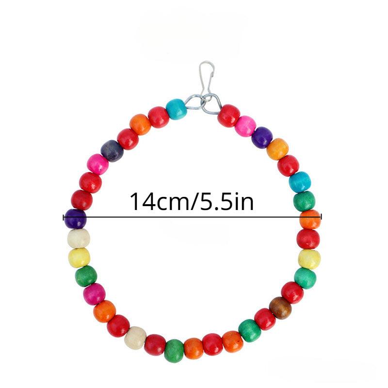 Wooden Beads Bird Swing Toy Hanging Hammock For Parrot Pet