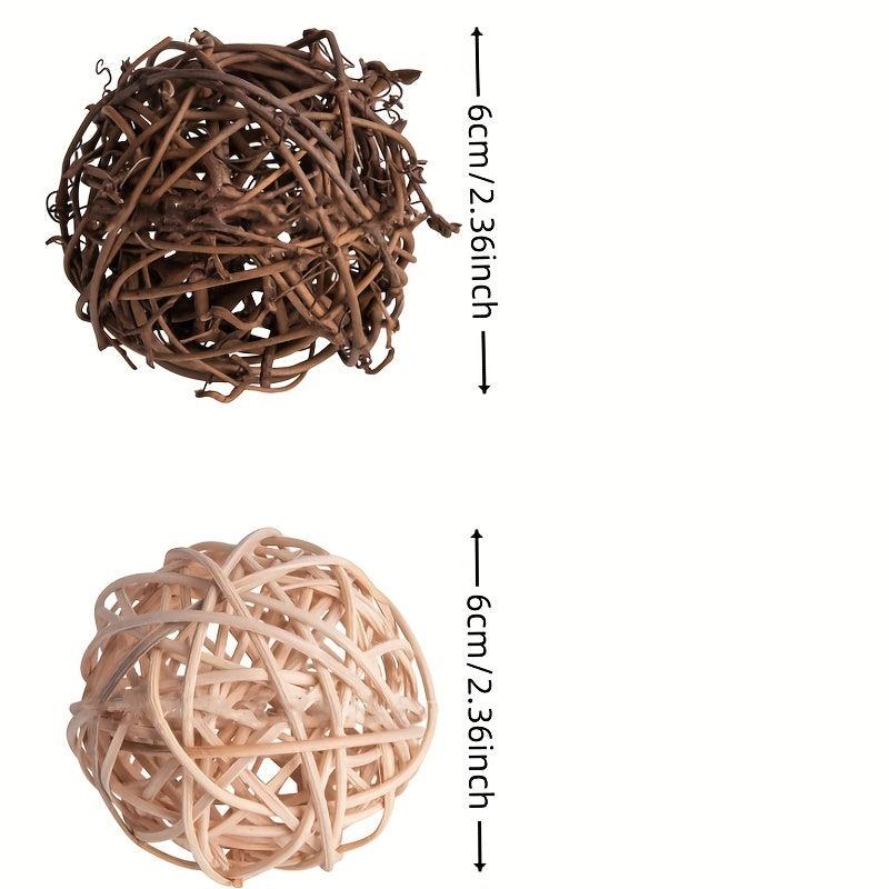 5pc Parrot Toy Set Keep Bird Busy Rattan Ball Chew Toys